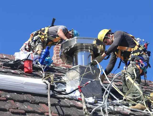 Protective chimney cap installed by Maynard Chimney Sweep in Maynard, MA
