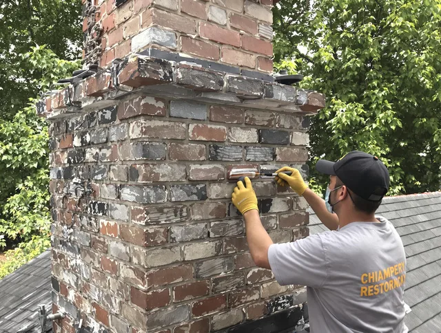In-progress chimney restoration by Maynard Chimney Sweep in Maynard, MA