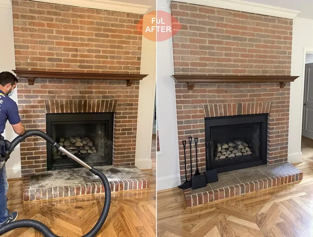 Maynard Chimney Sweep carefully sanitizing a fireplace in Maynard, MA