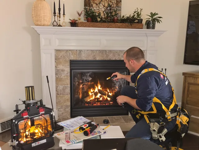 Safety-focused fireplace inspection by Maynard Chimney Sweep in Maynard, MA