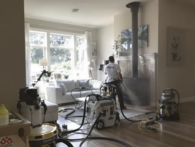 Soot removal service by Maynard Chimney Sweep for a fireplace in Maynard, MA